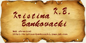 Kristina Bankovački vizit kartica